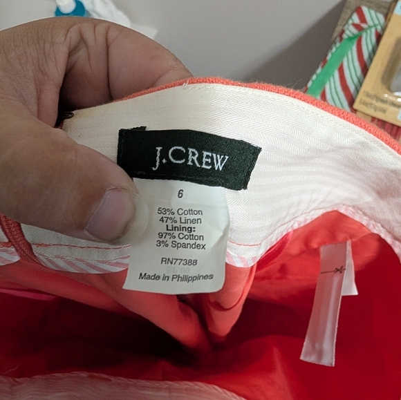 J. Crew, Women's Size 6, Coral, Linen/Cotton Two-Piece‎ Suit, - Picture 10 of 10